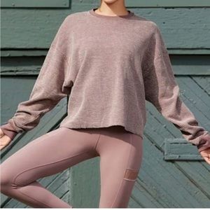 Nike yoga sustainable crew loose pink top